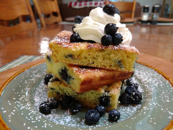 Blueberry Sheet Pan Pancakes